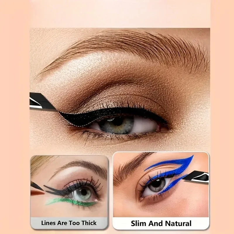 Set di pennelli per eyeliner, con lama sottile inclinata, adatti per un'applicazione precisa - adatti a tutti i tipi di pelle.