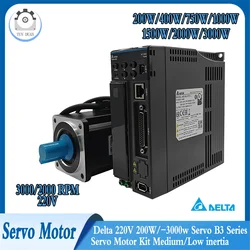 Delta AC Servo Kit 220V 750W/1KW/1.5KW Servo B3 Series Servo Motor Kit 60/80/130mm flange 24bit B2Series CANopen,RS-485,EtherCAT