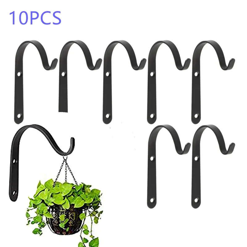 

Chimes Light Wall Hanging Flower Home Pot Lantern Planter Wind Decoration Bracket Iron Black Basket Hook Garden