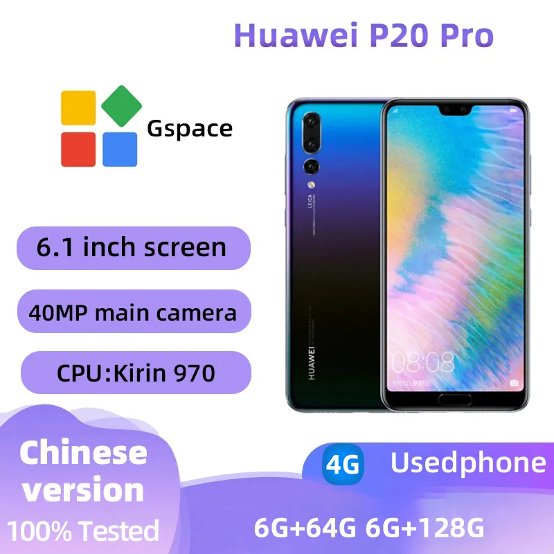 HUAWEI P20 Pro 4g Smartfon Kirin 970 Store 6,1 cala 40MP + 24MP Aparat 4000mAh Android Google Play Używany telefon