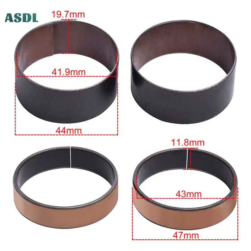 43mm Fork Bushing Guide Rails Copper for 43x55x9.5 Oil Seal for DUCATI Hypermotard 796 939 Monster 1200 659 696 795 796 797 821