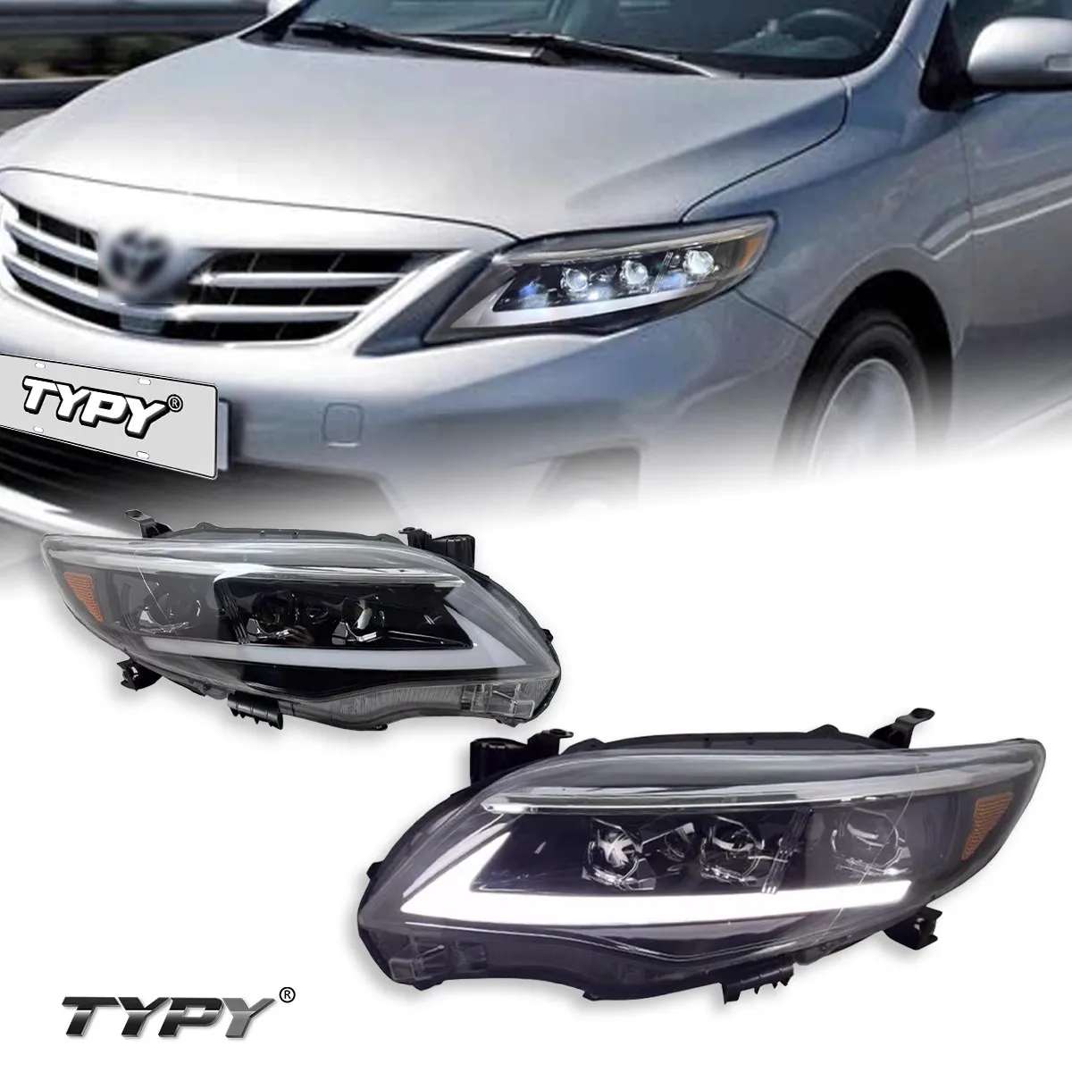 

TYPY Car Head Lamp For Toyota Corolla Headlight Dynamic Signal Automotive Accessories Upgrade Modified New LED 2010-2013