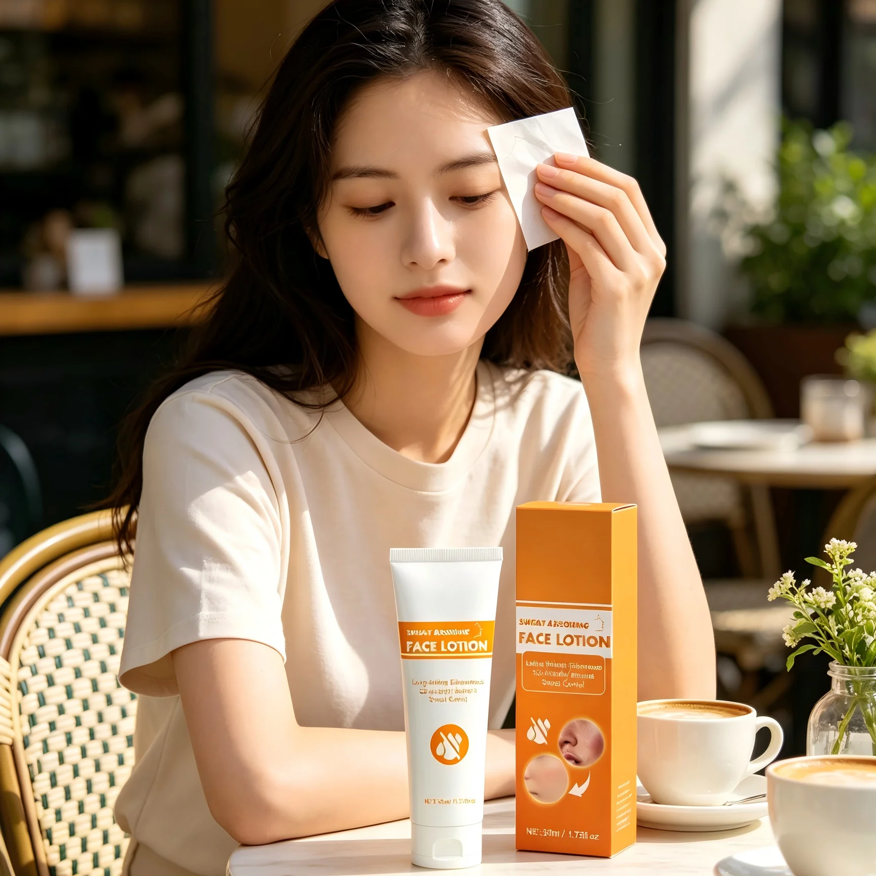 Sweat Absorbing Face Lotion for Cheek Forehead Body Care Oil Control Deep Hydration Face Sweat Blocker Antiperspirant Face Cream