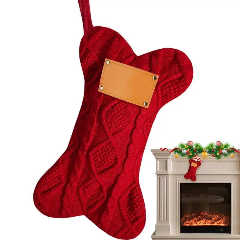 

Dog Christmas Stocking Christmas Stocking Fireplace Hangings Stockings Bone Pet Stockings Christmas Sock Decoration Candy