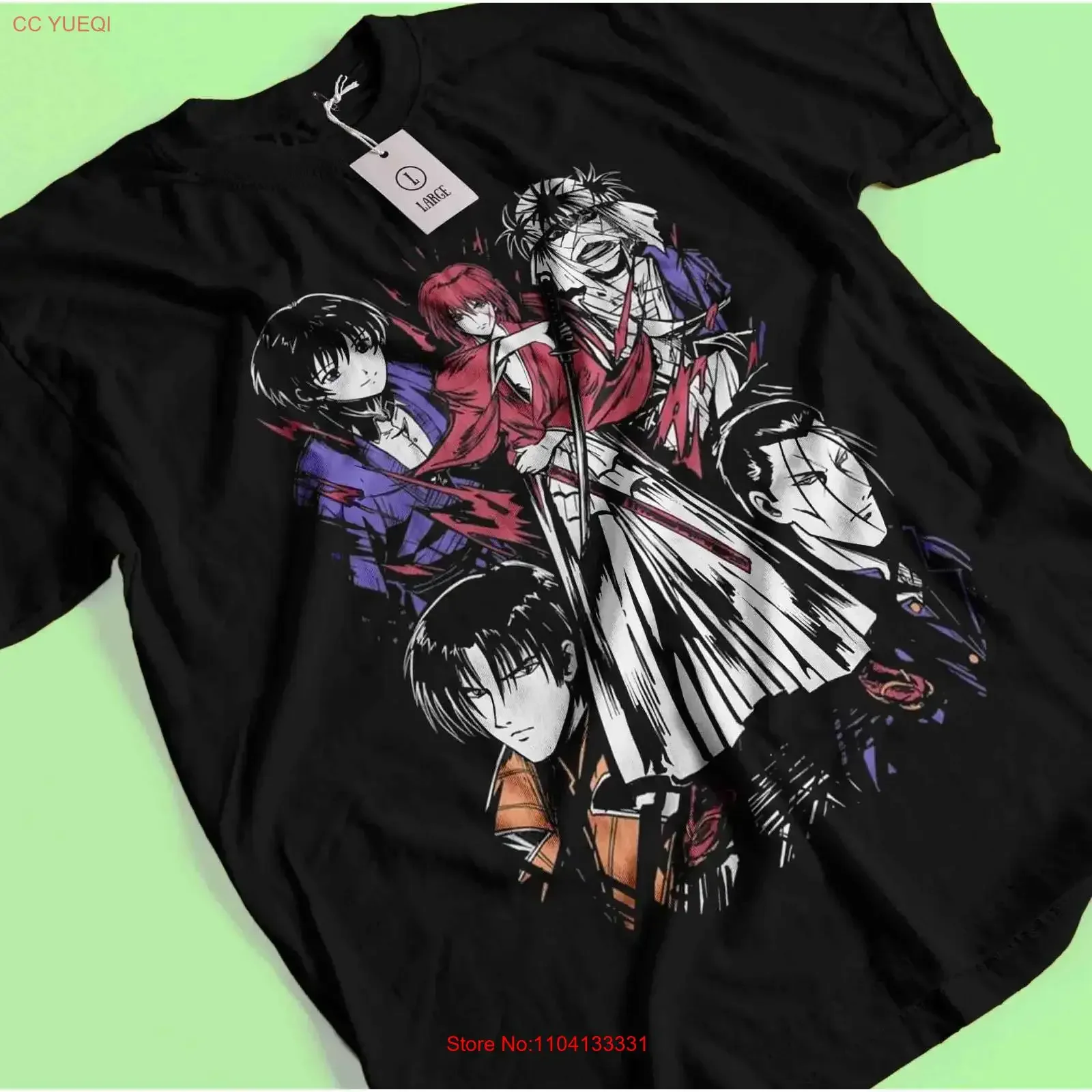 Rurouni Kenshin T Shirt Samurai Himura Makoto Shishio Aoshi Saito Hajime vintage Washed Soft fashion streetwear