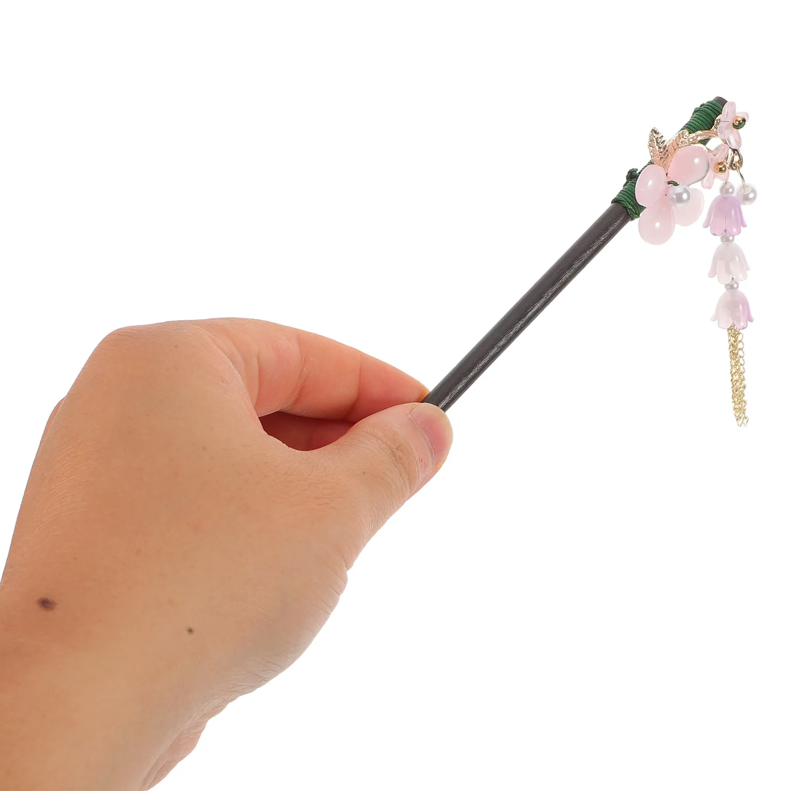

4Pcs Ancient Chinese Hairpin Ebony Wood Tassel Hair Chopsticks Vintage Style for Hanfu Weddings Parties Girls Women