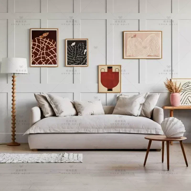 QQPinched Side Small Apartment Living Room Lazy Sofa Mid-Ancient Pink Furniture B & B