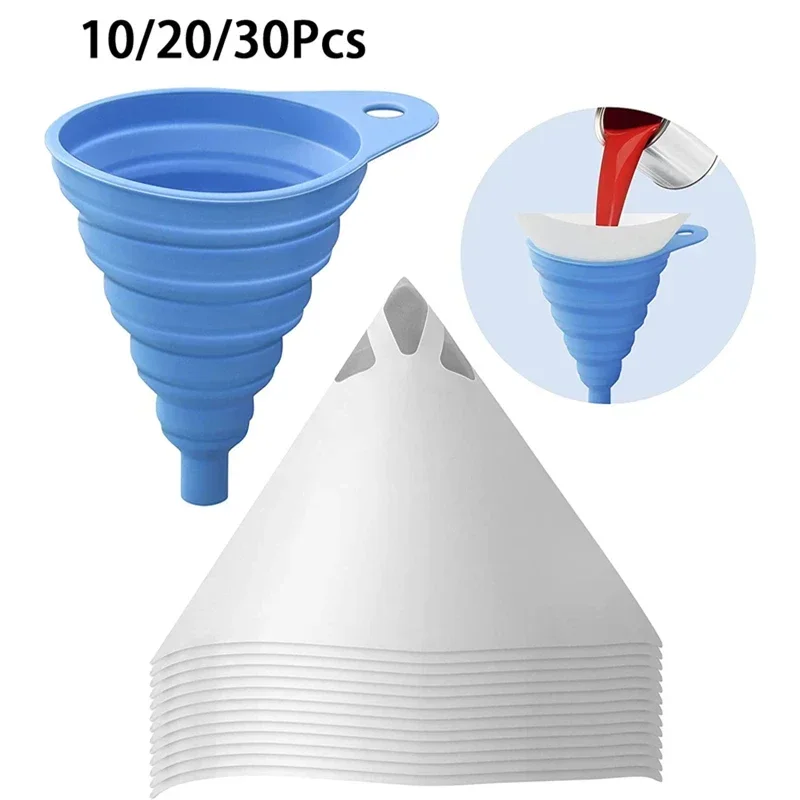 

10/20/30Pcs Paint Filter Paper Disposable Purifying Straining Funnel Conical Paint Filter Mesh Filtro Micron Paper