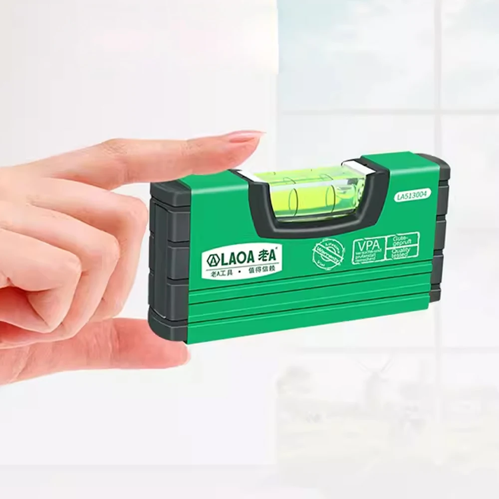 LAOA 100MM Mini Portable Aluminum Alloy Horizontal Vertical  Laser Leveler  Measuring Tape