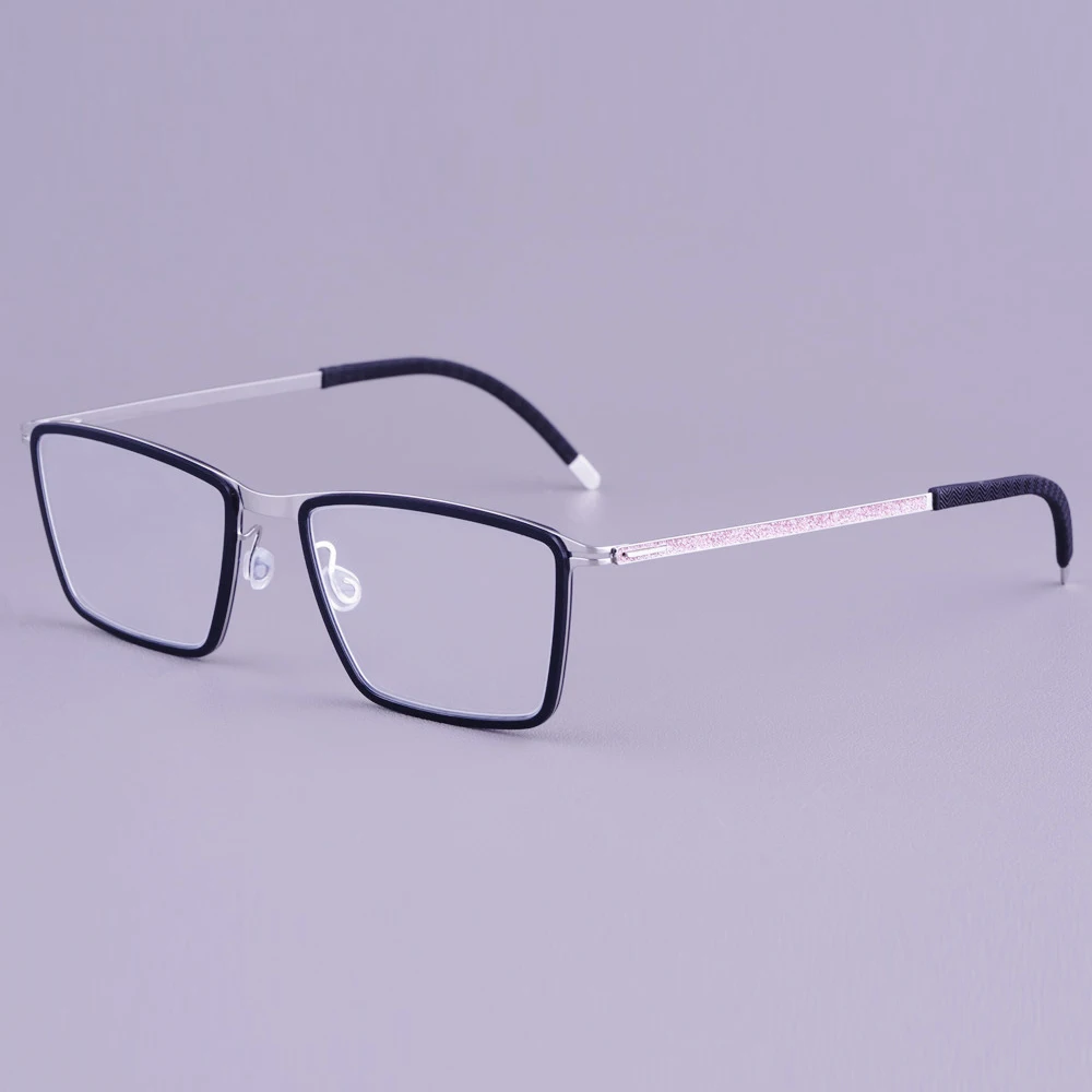 Titanium Glasses Frame V460-R-D-2 Handmade Square Light Weight Eyeglasses Diamond Leg Spectacle Gafas
