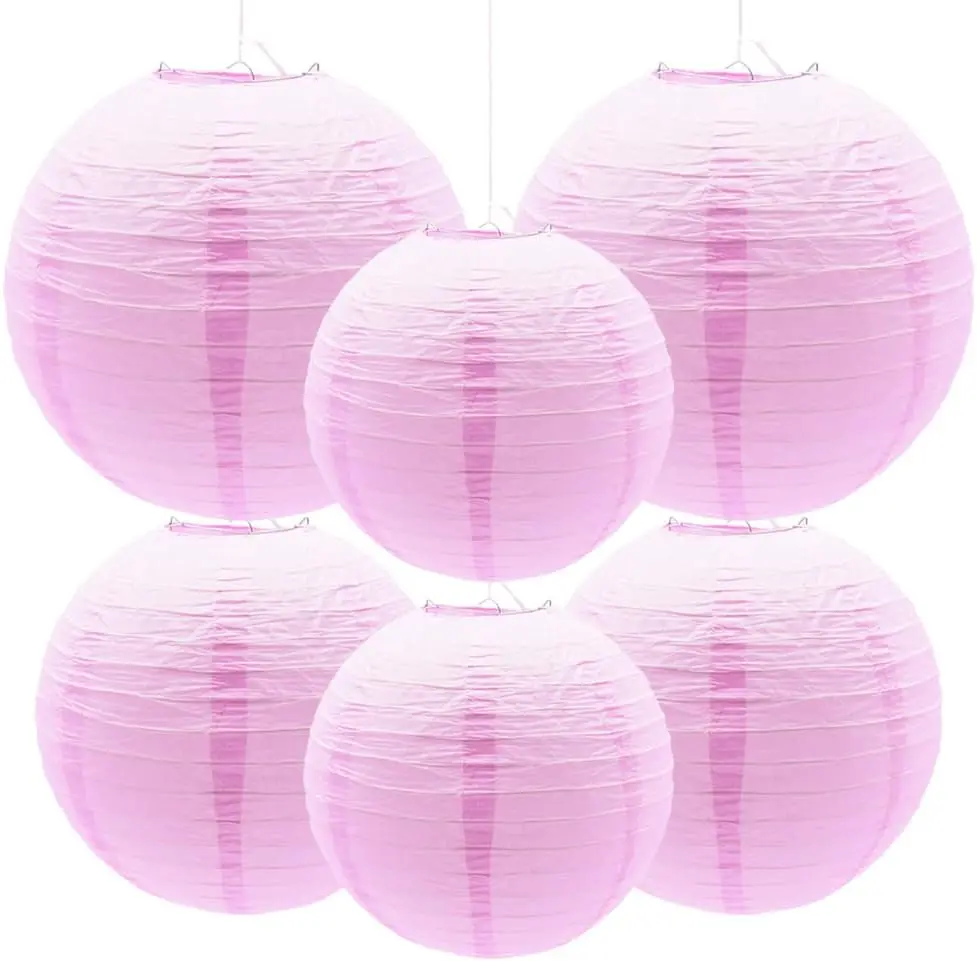 6 Pcs Paper Lanterns Decorative Paper Lamp for Party, Classroom, Wedding, Halloween,Christmas,Home Decoration(8”10” 12”)