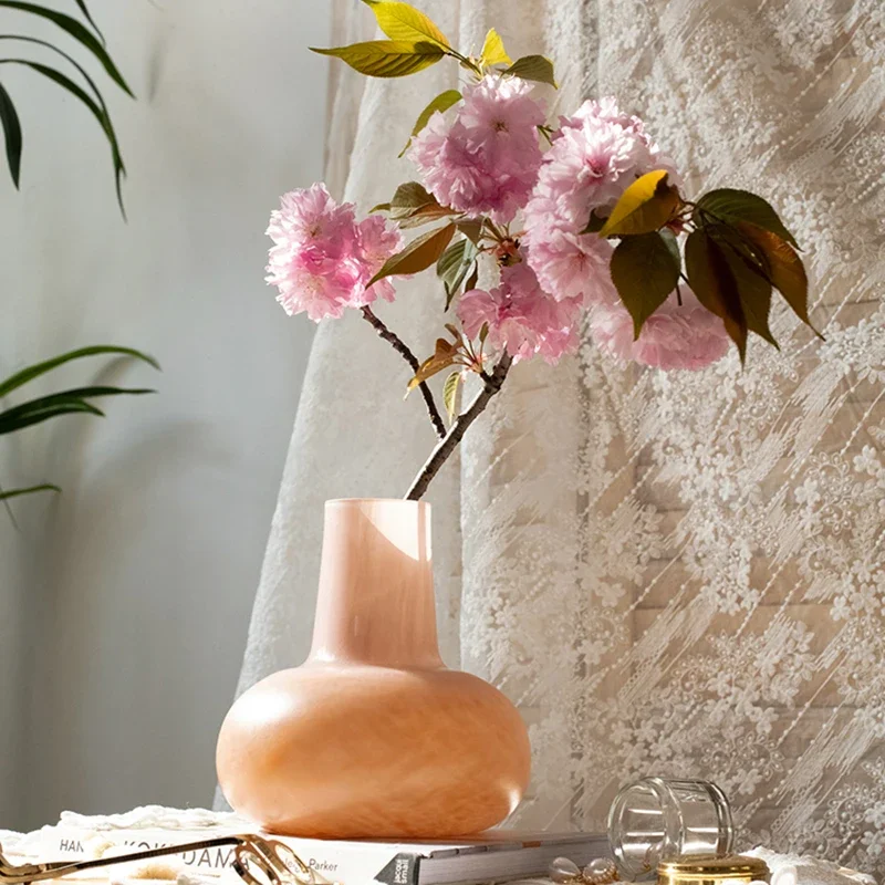 

Morandi Glass Vase Handmade Frosted Vases Flower Pot Living Room Flower Ornaments Ins Room Decoration Vase Вазадекор Украшения