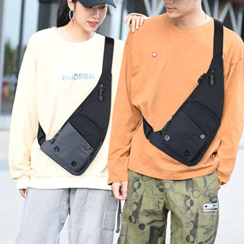 Men‘s New Trendy Casual Shoulder Bag Leisure Travel Sports Outdoor Pack Messenger Crossbody Sling Chest Bag Pack for Male Female