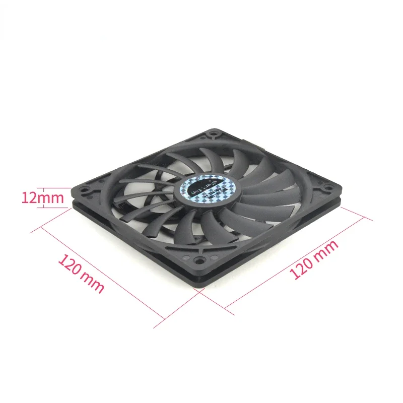 Ventilador de refrigeración ultrafino de 12mm de espesor para caja ITX, gabinete de jugador de 120mm, Enfriador de fuente de alimentación PWM, Control de temperatura silencioso de 4 pines, 2000RPM