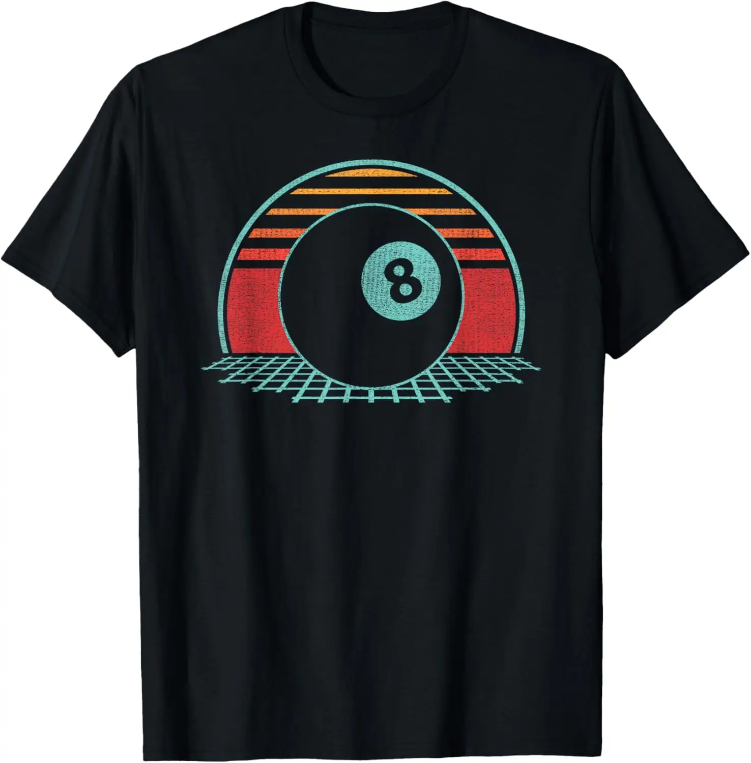 

Pool Player Billiards Lover 8 Ball Retro Vintage 80s Style T-Shirt