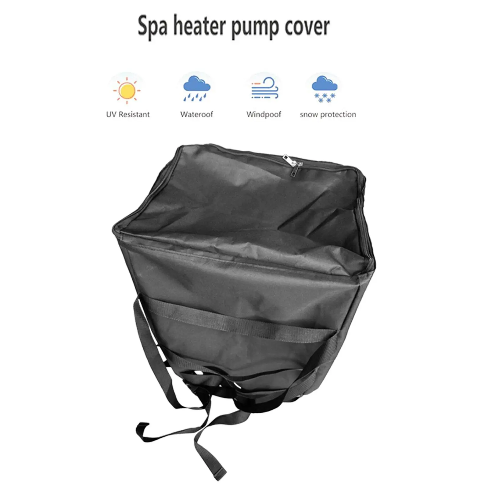 

Heater Pump Cover Hot Tub SPA Secure for Lawn Patio Durable Protection Black