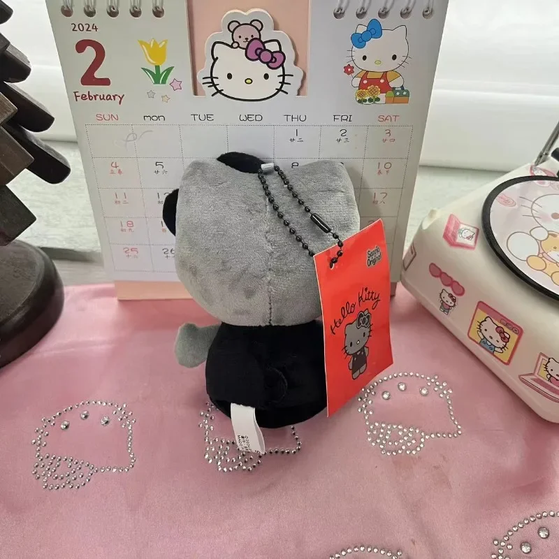 kawaii Natale Hello kitty 50° anniversario grigio antracite Ciondoli per sacchetti di peluche Sanrio Kitty Peluche Portachiavi Ciondolo Regalo