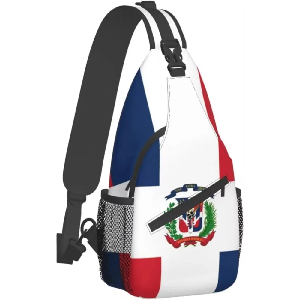 Dominican Republic Flag Hiking Daypacks Cross-body Sling Backpack for Men Women Outdoor Cycling Hiking Travel