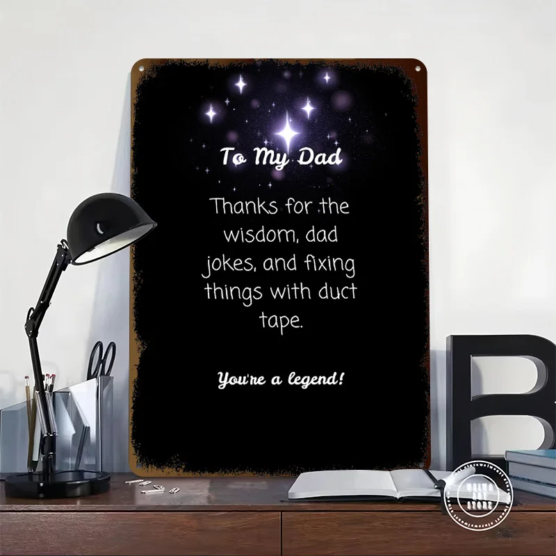 Dad Appreciation Quote Metal Poster Customized Wall Art Retro Vintage Metal Tin Signs for Living Room Decorations Office Decor