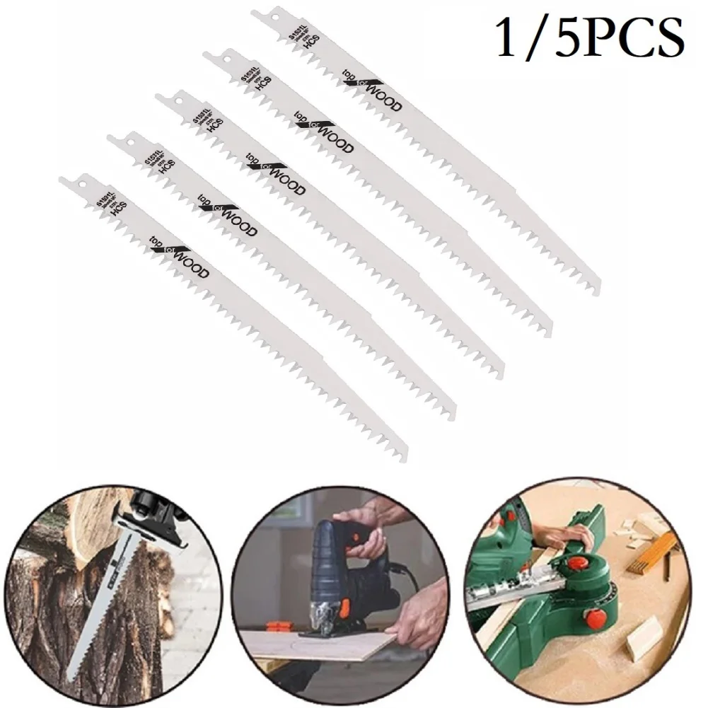 

1/5Pcs BI-Metal Reciprocating Saw Blades 9.6 Inch Electric Wood Pruning Saw Blades For Course Damp Wood Log Plastic Fast Cutting