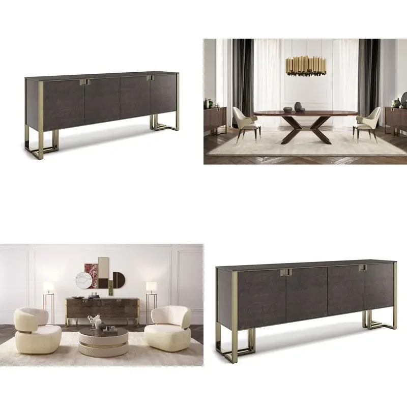 for  Modern Walnut Sideboard Storage Cabinet Contemporary Design Living Room Furniture