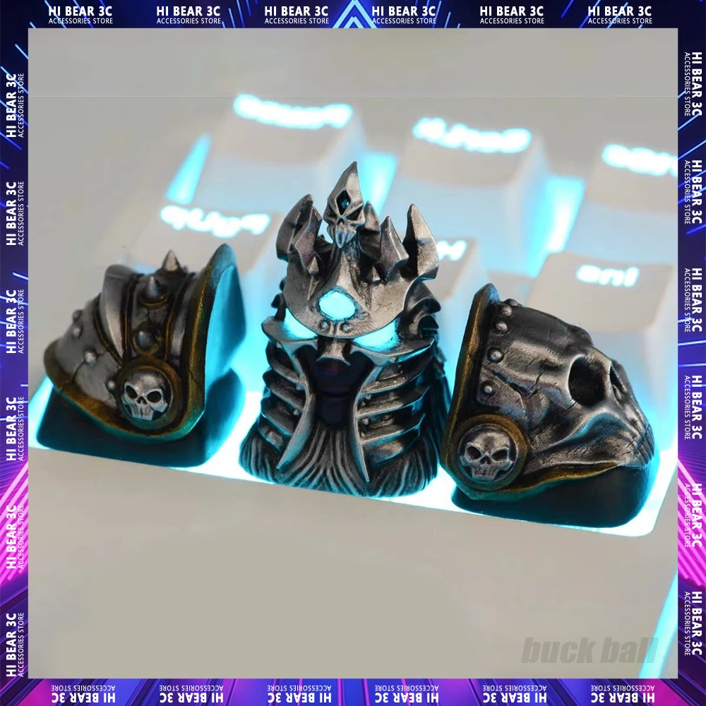 

Lich King Resin Keycap Light Transmission Customize Handwork Keycaps For Keyboard Keycaps Set World of Warcraft Figure Pc Gamer