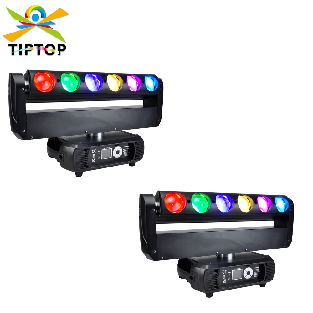 

TIPTOP 6x40W Beam Led Moving Head Light RGBW Color Pattern RDM Address Pixel Eyes Control Ball Dancing Hall Light