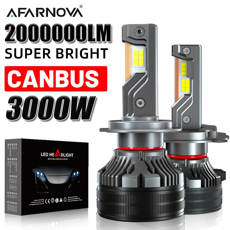 

3000 Вт H7 H1 Светодиодные фары H4 2000000LM Светодиодные автомобильные лампы Canbus высокой мощности H1 9005 9006 H16 H3 H13 Противотуманные фары Автомобильные фары 2 шт.