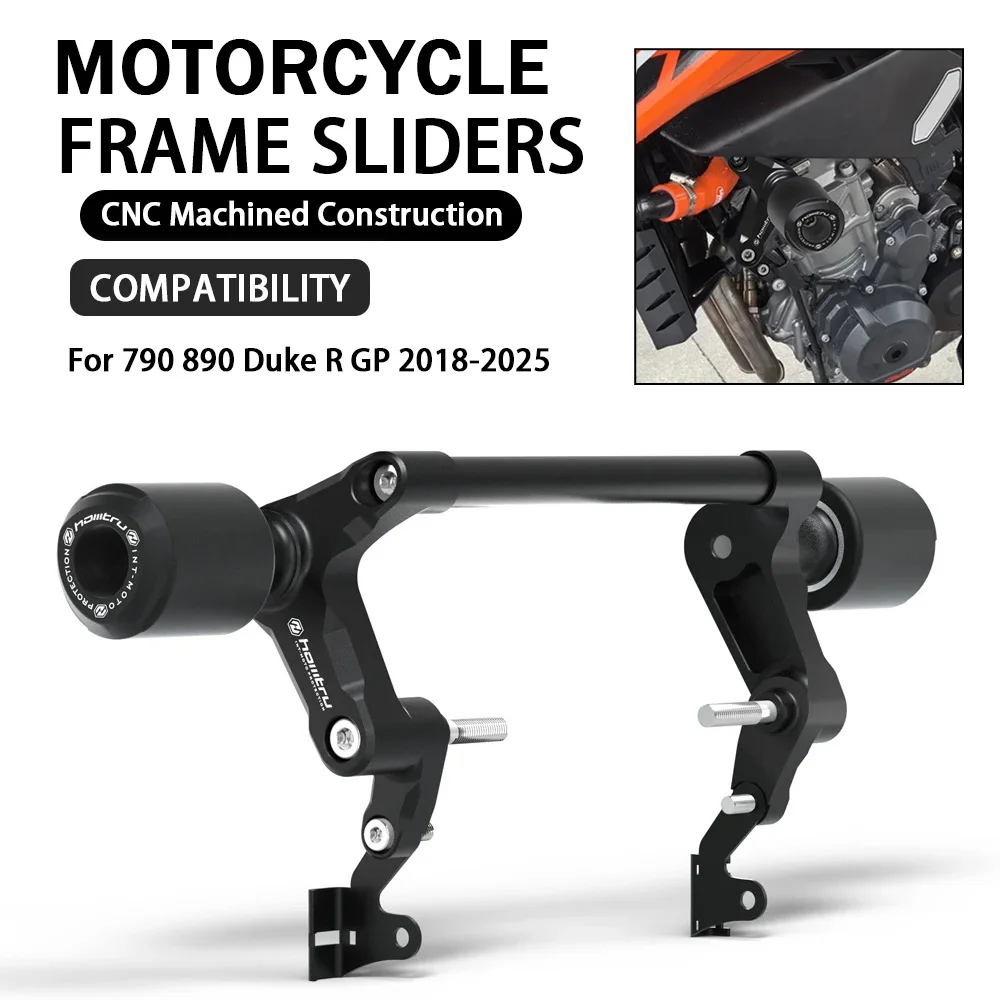 For 790 890 Duke R GP 2018-2025 Motorcycle Frame Sliders Crash Protector Kit Falling Protection Fairing Guard Anti‑Crash Slider