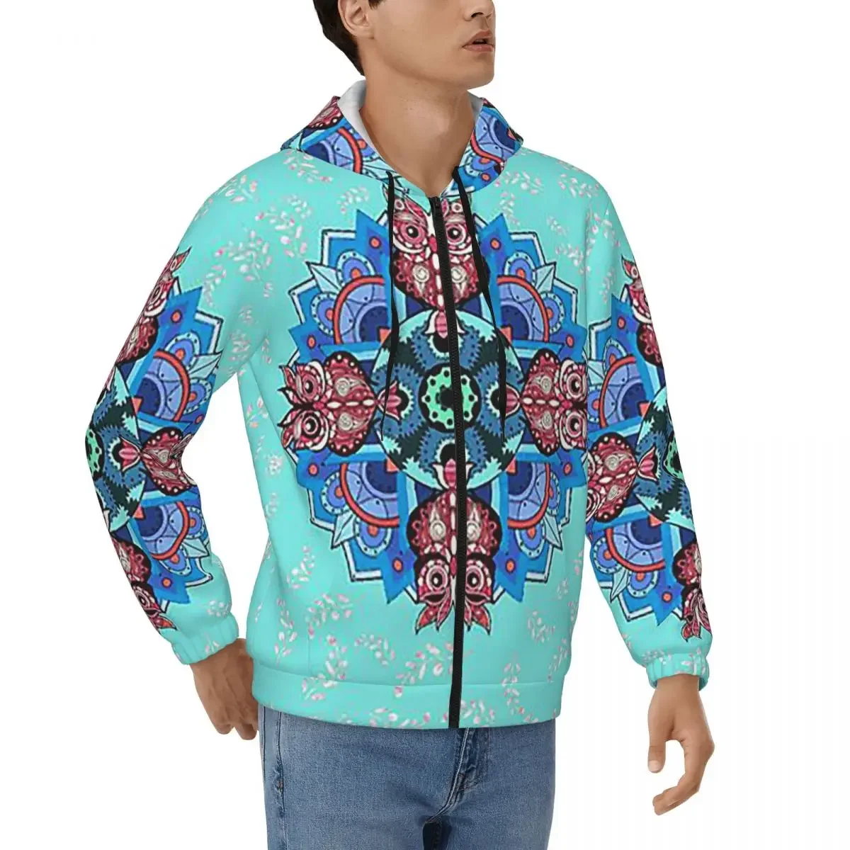 Native Mandala Owl American Zipper Hoodies Hip Hop Pullover Autumn Winter Men Women Sweatshirts Long Sleeve Tops