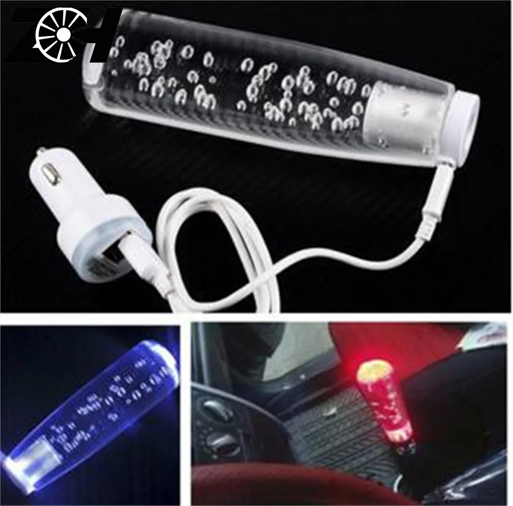 Universal Car Colorful RGB Crystal Bubbles AT MT Car Gear Shifter Shift Lever Knob Head Knobs Fit For Honda Toyota Nissan