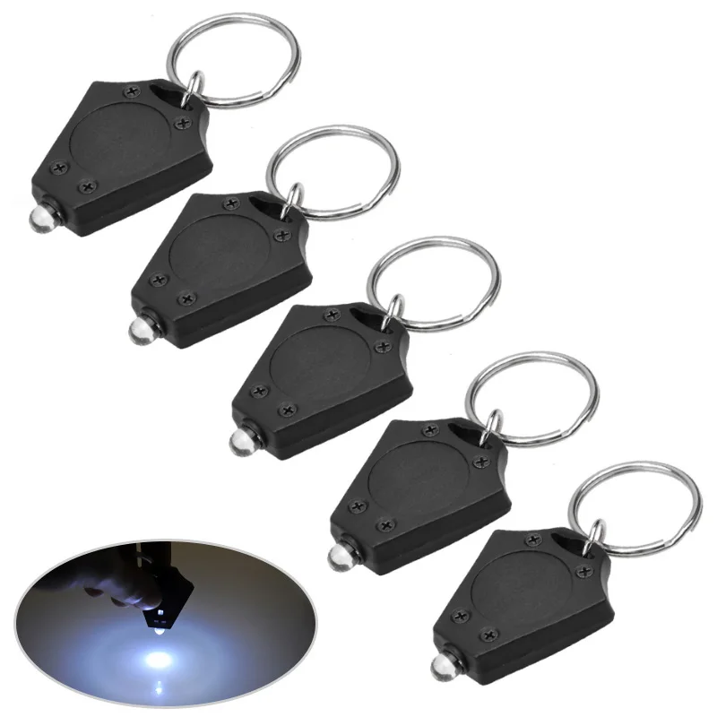 5 Pcs Portable Mini Led Night Keyhole Keychain Light Practical Gift Floodlight Flashlight Key Chain Lamp Child Outdoor Torch