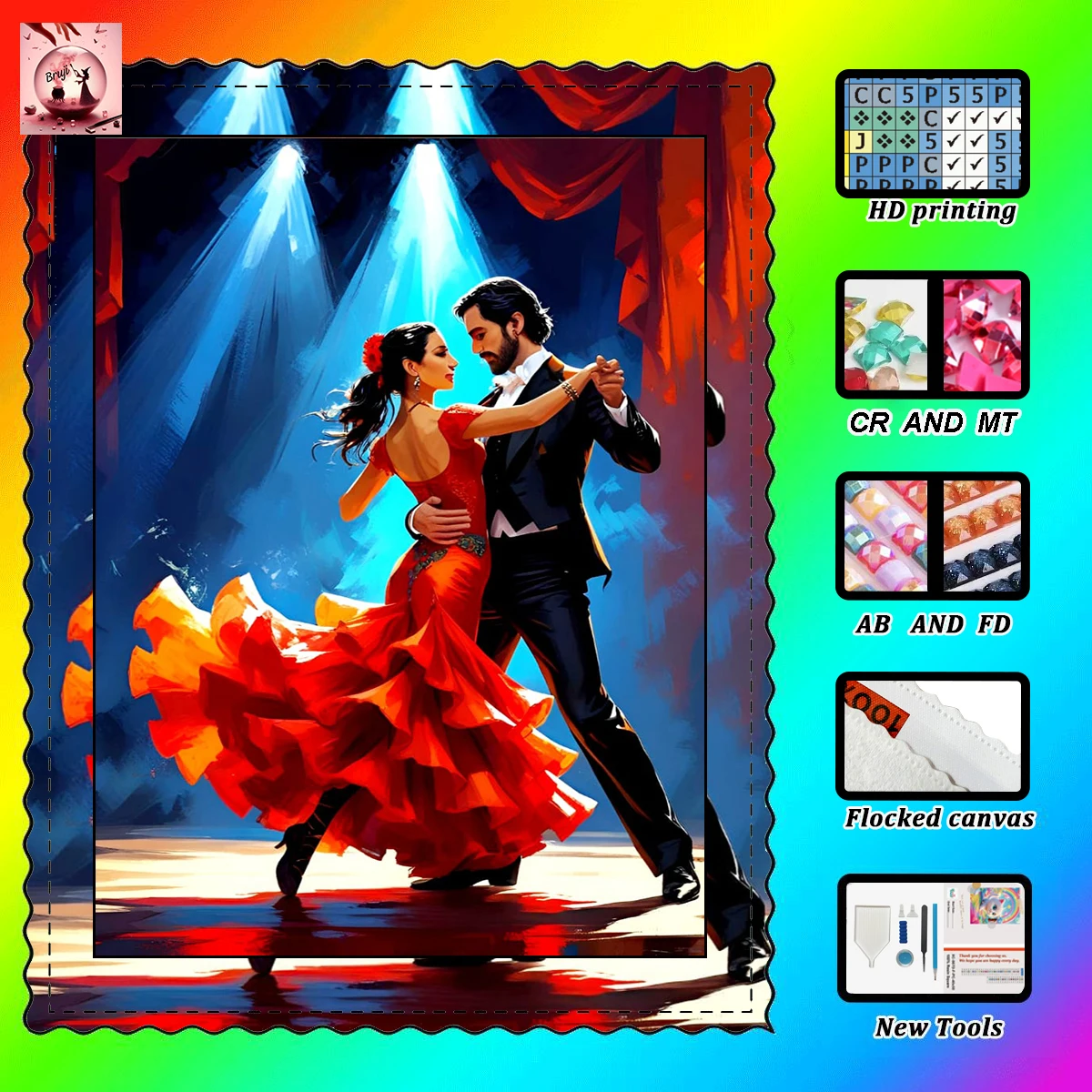 

【Bruji_ Diamond Art】Ballet dancer witch Rhinestone Crystal AB Rhinestone FD Rhinestone Perfect Resin Diamond