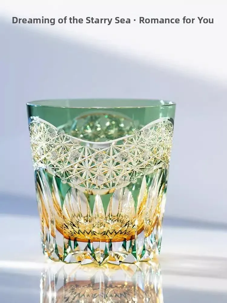 

Handcrafted Callure Purple Dawn Japanese High-End Whiskey Crystal Cup Double Layered European Style Beverageware for Fine Dining