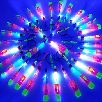 10裝LED發光火箭 - 附彈弓發射器的炫彩飛行玩具,適合生日、萬聖節、聖誕節等派對場合。 8 最佳銷售 LED玩具 - №2