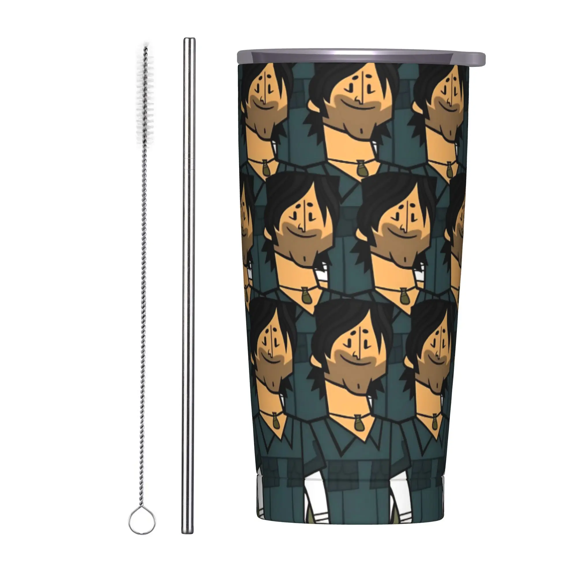 Totals Dramas Chris McLean Insulated Tumbler with Straws Lid  Vacuum Thermal Mug Office Home Hot Cold Drinks Cup, 20oz
