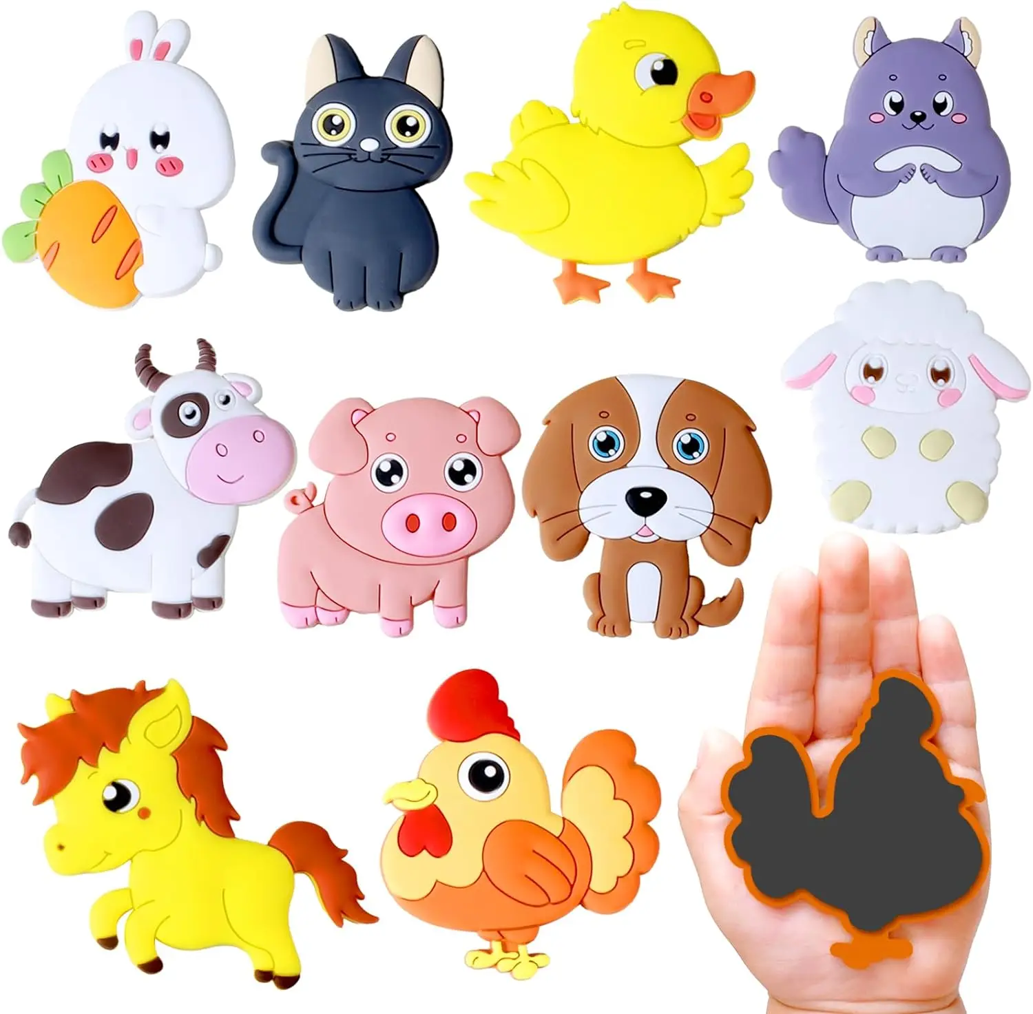 Animal Refrigerator Magnets For Kids Cute Farm Animals Fridge Magnet Magnets For Sticker Dress Up Book Funny Adults Rubber