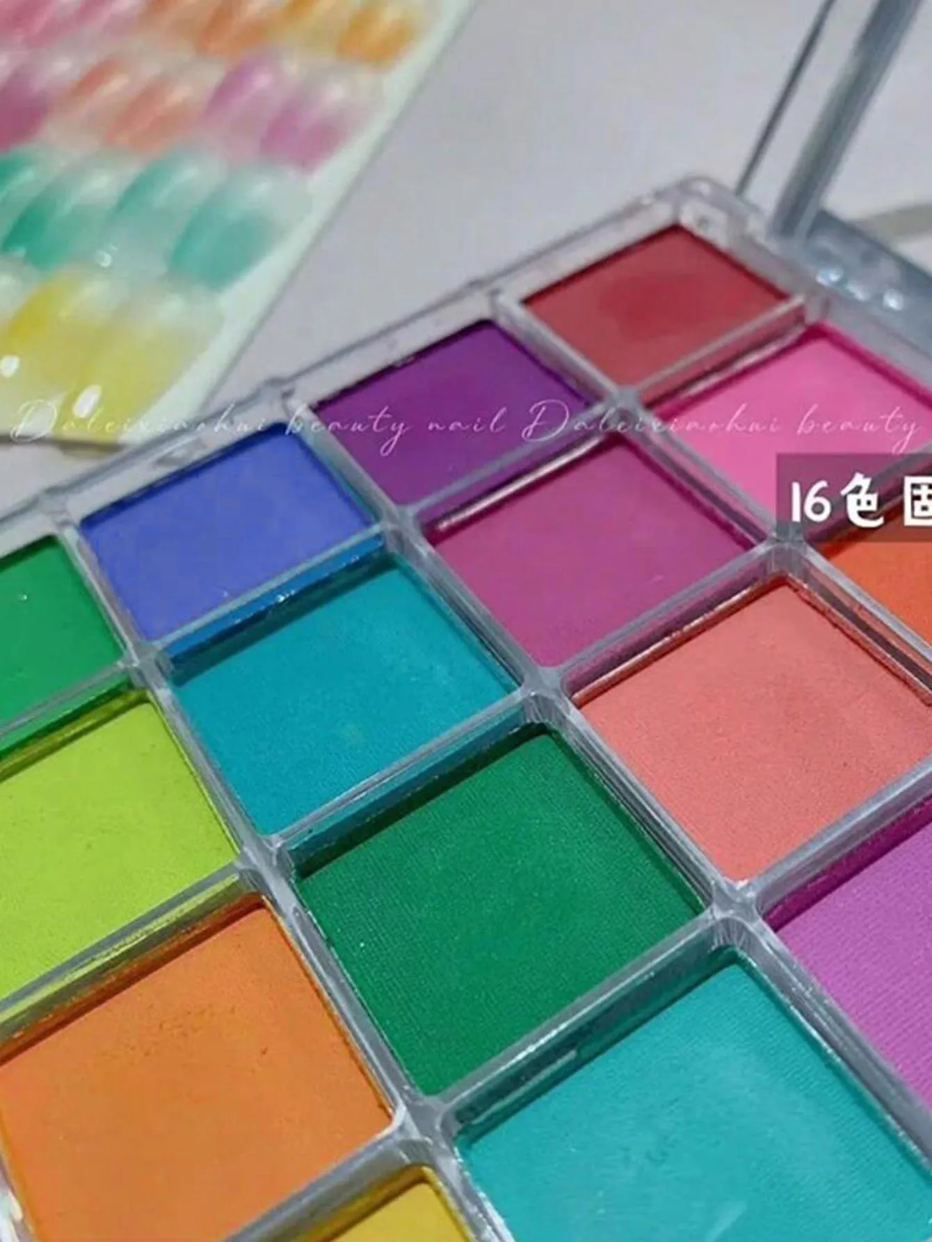16 สี Solid Gradient ผงเล็บอายแชโดว์ Pearlescent SHELL Pigment ฝุ่นสําหรับแต่งหน้าสาวเผ็ด YK2 Rubbing Powder * 1