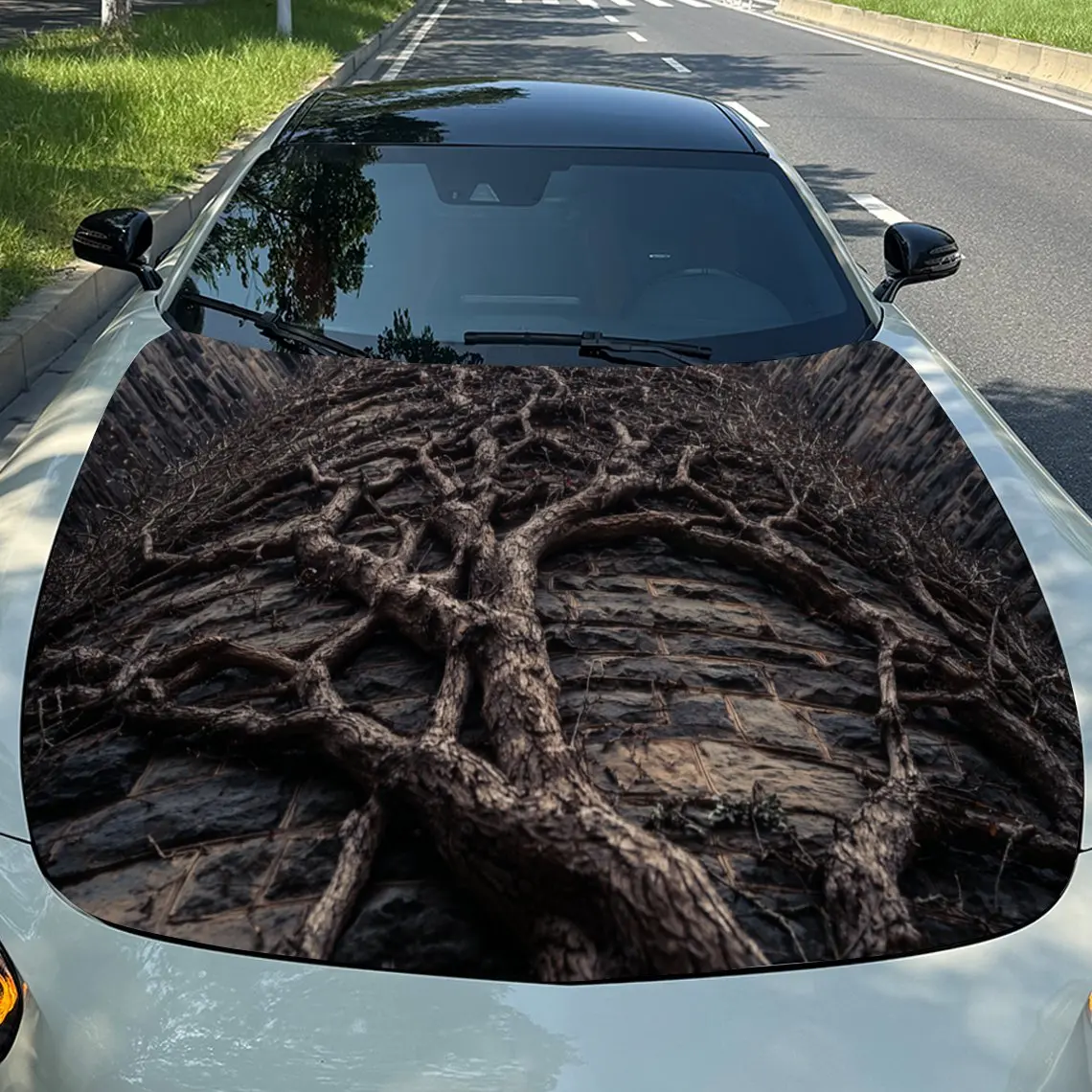 

Gnarled Tree Roots Car Hood Stickers - Self-Adhesive, Waterproof and Durable Vinyl Wrap, Decorate And Protect Your Car, Fit For