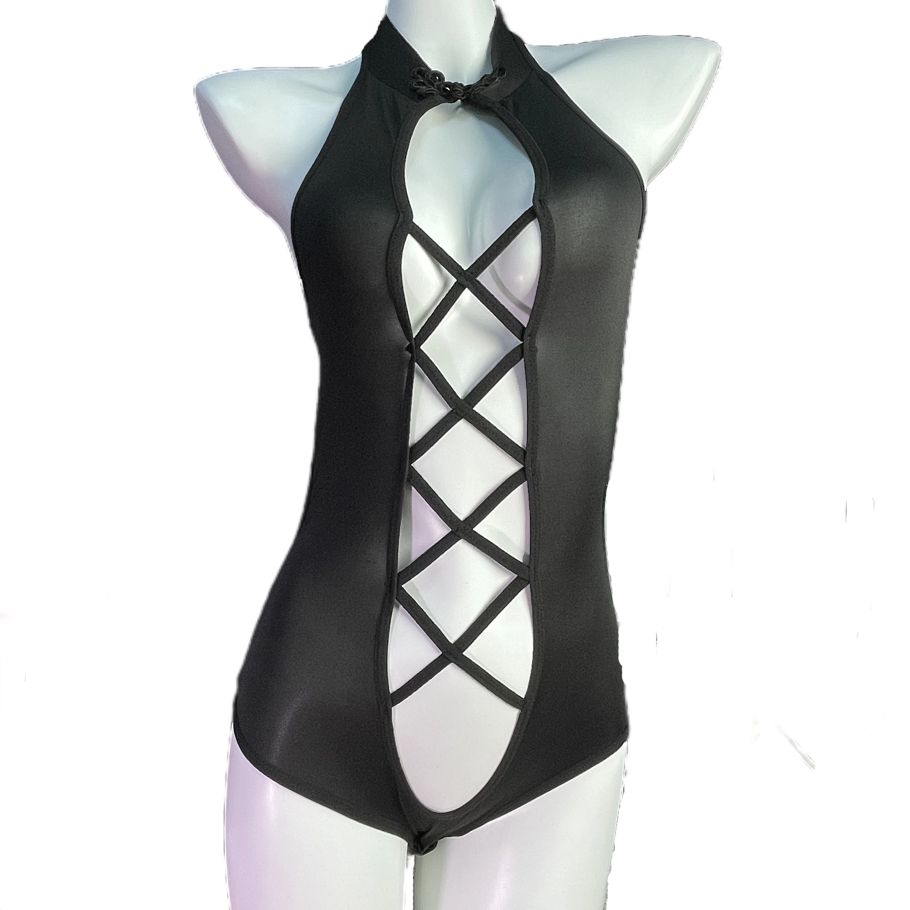 

Sexy Crotchless Backless Lingerie Women Hollow Bodysuit Erotic Costumes Babydoll Dress Slim Perspective Nightdress Lingerie