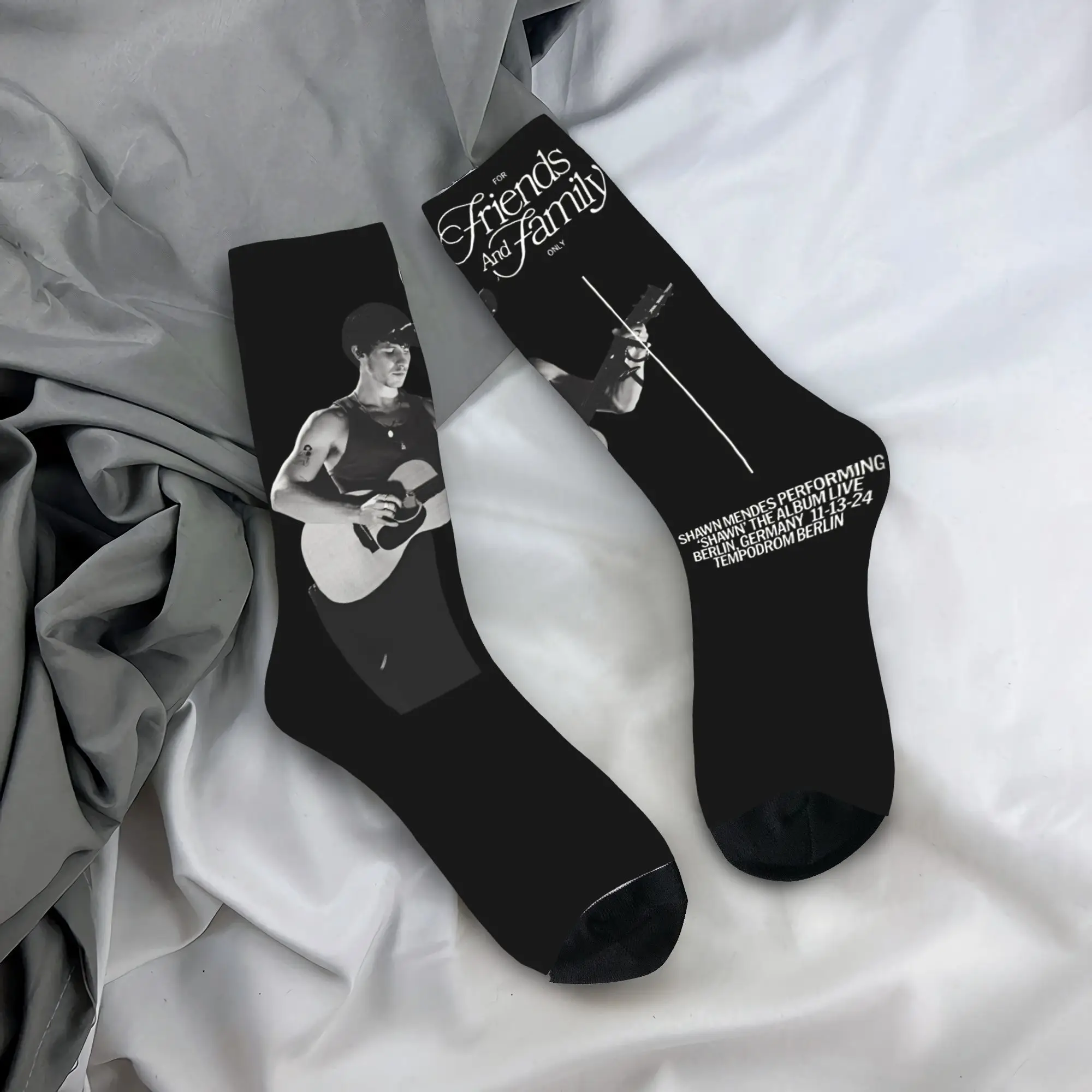 

S-Shawn Mendes Socks Singer Fashion Stockings Autumn Anti Skid Unisex Men Socks Quality Custom Running Socks