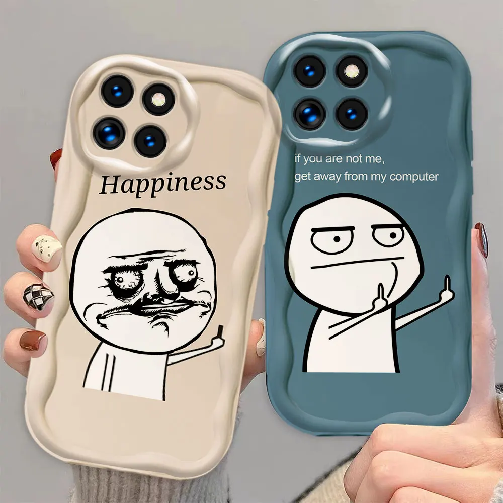 Funny Cartoon Man Middle Finger 3D Wave Case For Xiaomi 11 12T 14 POCO F3 F4 X4 X5 X6 M3 M4 M6 Redmi A1 A2 A3 K30 K40 K50 Case