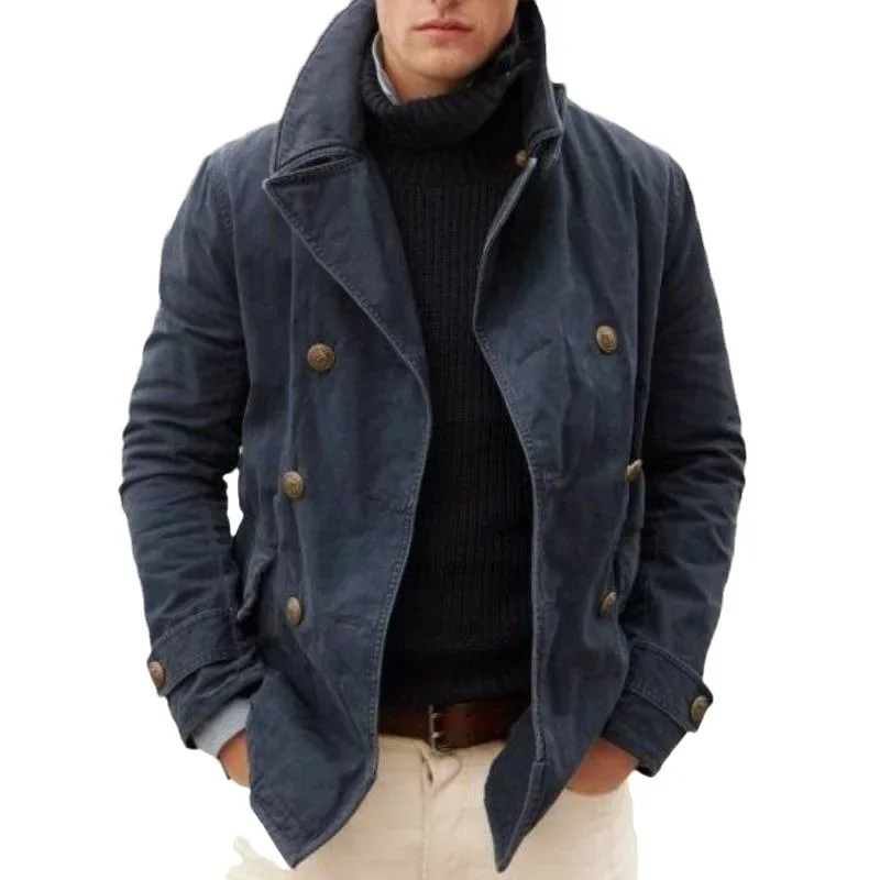 

2023 Autumn and Winter New Men's Casual Fashion Cardigan Solid Coat Men's Windbreaker Jacket