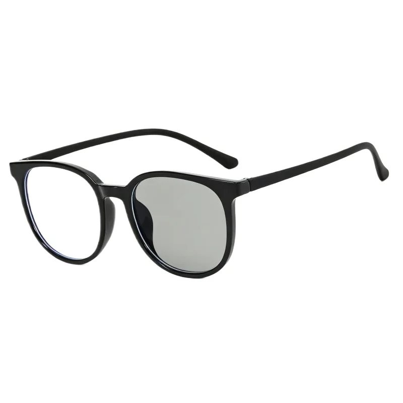 1pcs Photochromic Anti Blue Light Glasses Black Frame Lenses Turns Gray & Brown When Exposed To Light 2 Colors Available