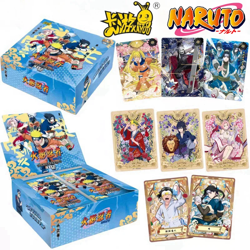 Kayou-caja de tarjetas de Naruto auténtica, nivel 2 Wave7 Uzumaki Naruto Sasuke, caja completa de tarjetas de colección, juguetes de regalo de cumpleaños y Navidad