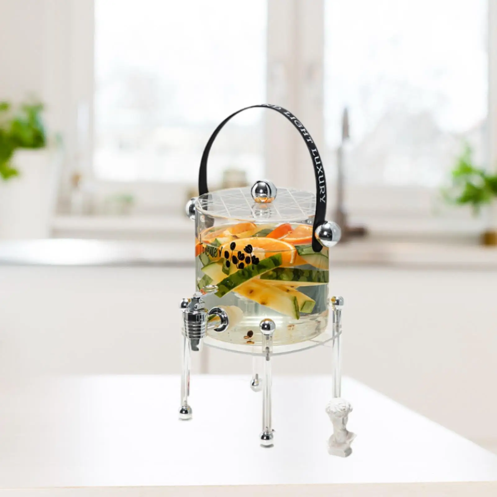 Iced Beverage Dispenser with Stand Cold Kettle with Faucet for Kitchen Juice