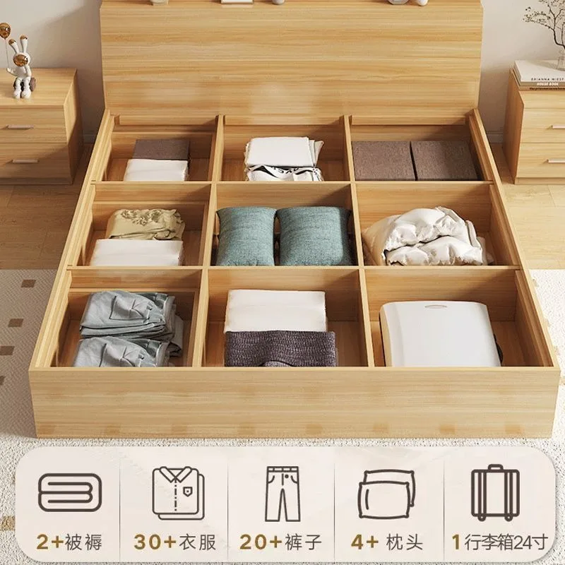 Tatami box panel bed multifunctional double 1.5 meters 1.2 meters single bed high box drawer  storage