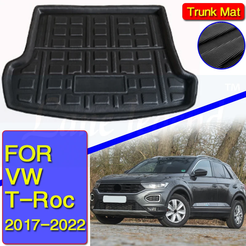 

Задняя подкладка багажника для Volkswagen VW T-Roc T ROC TRoc 2017 2018 2022 грузовой поднос коврик для багажника напольный ковер багаж автомобильные аксессуары