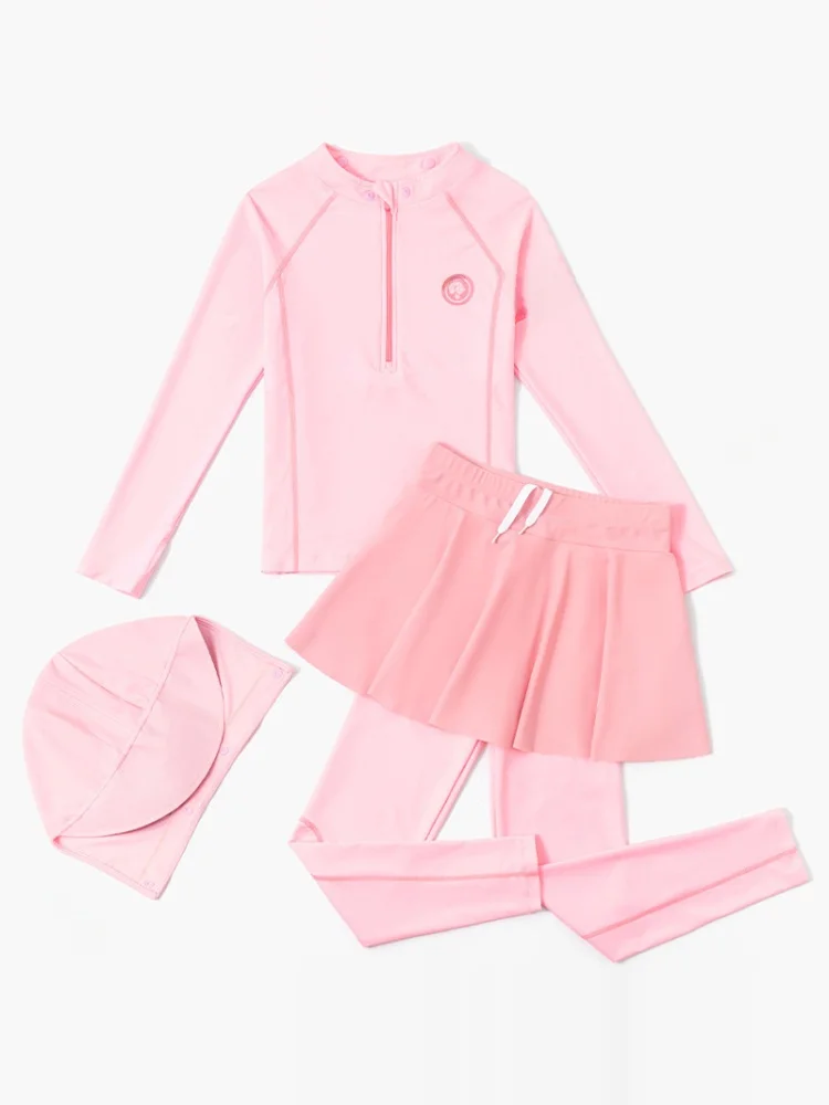 youke-ティーンエイジガールズ-ツーピース水着-uvカット-長袖-帽子付きビキニ-ビーチバケーション-水泳やヨガに最適