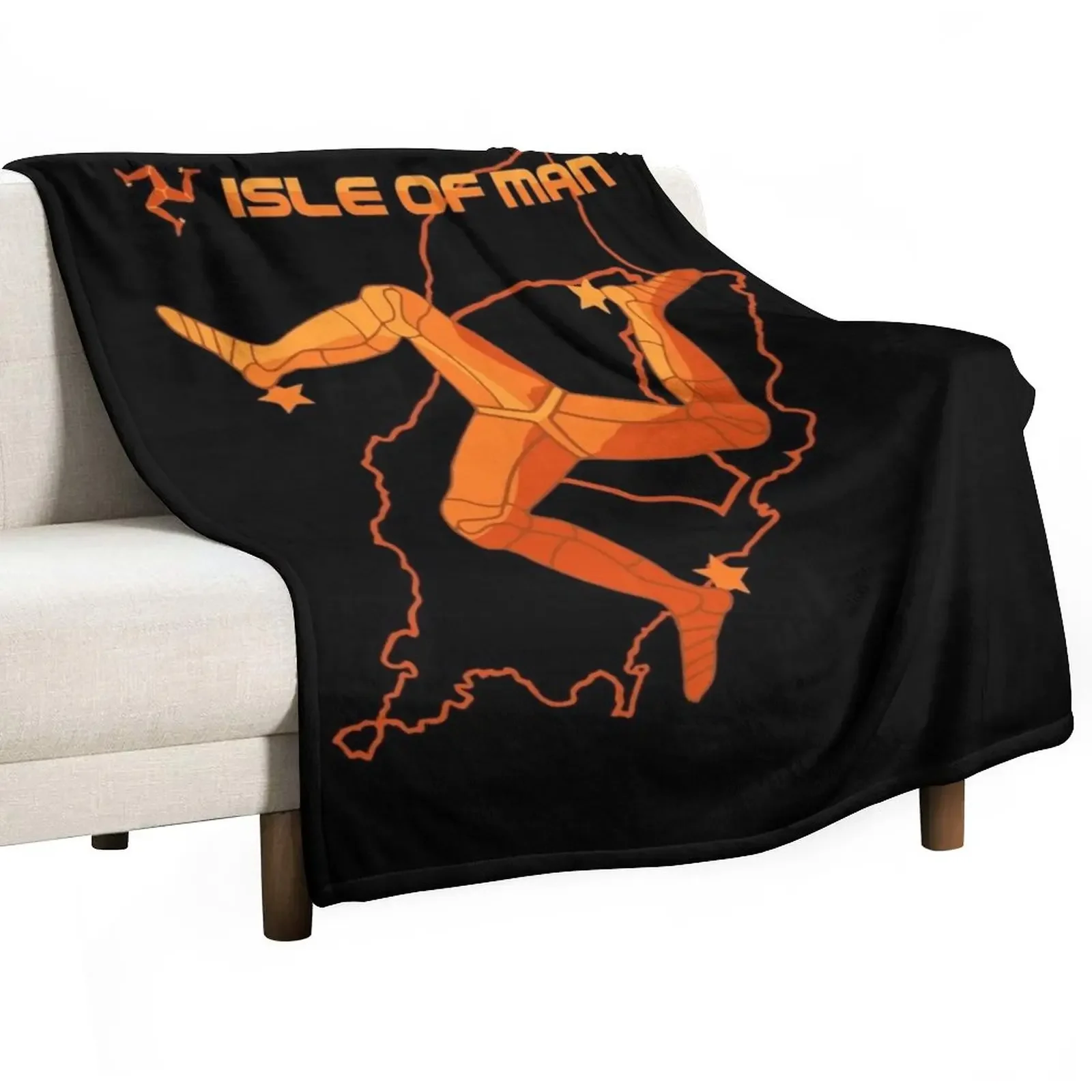 

Isle of Man Classic Map Throw Blanket Retros Blankets For Bed Blankets